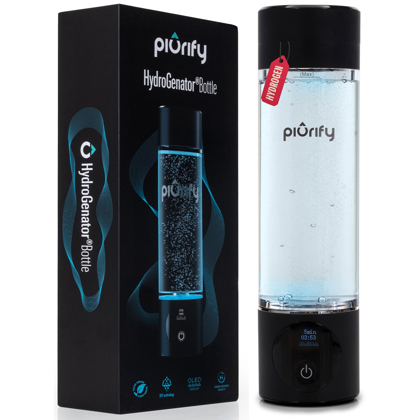PIURIFY Hydrogenator Bottle® - Black
