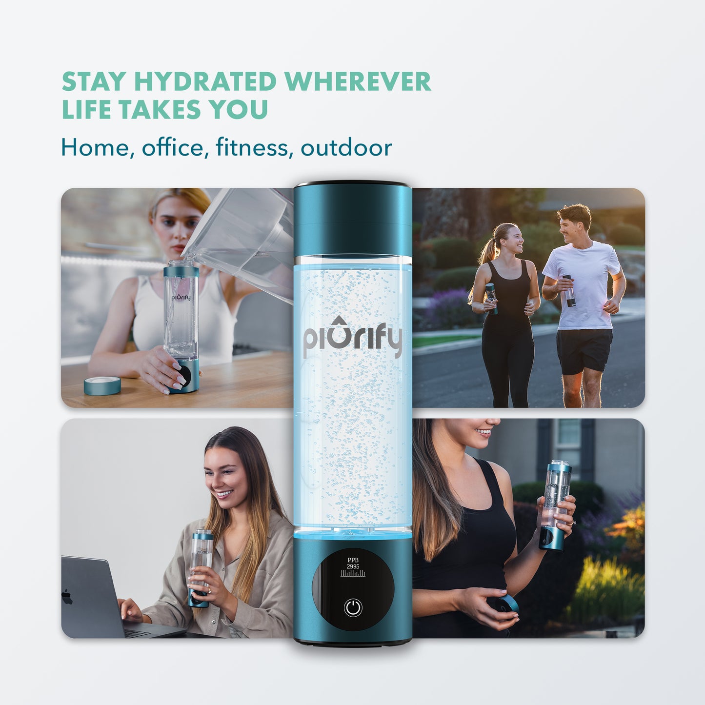 PIURIFY Hydrogenator® Bottle - Turquoise