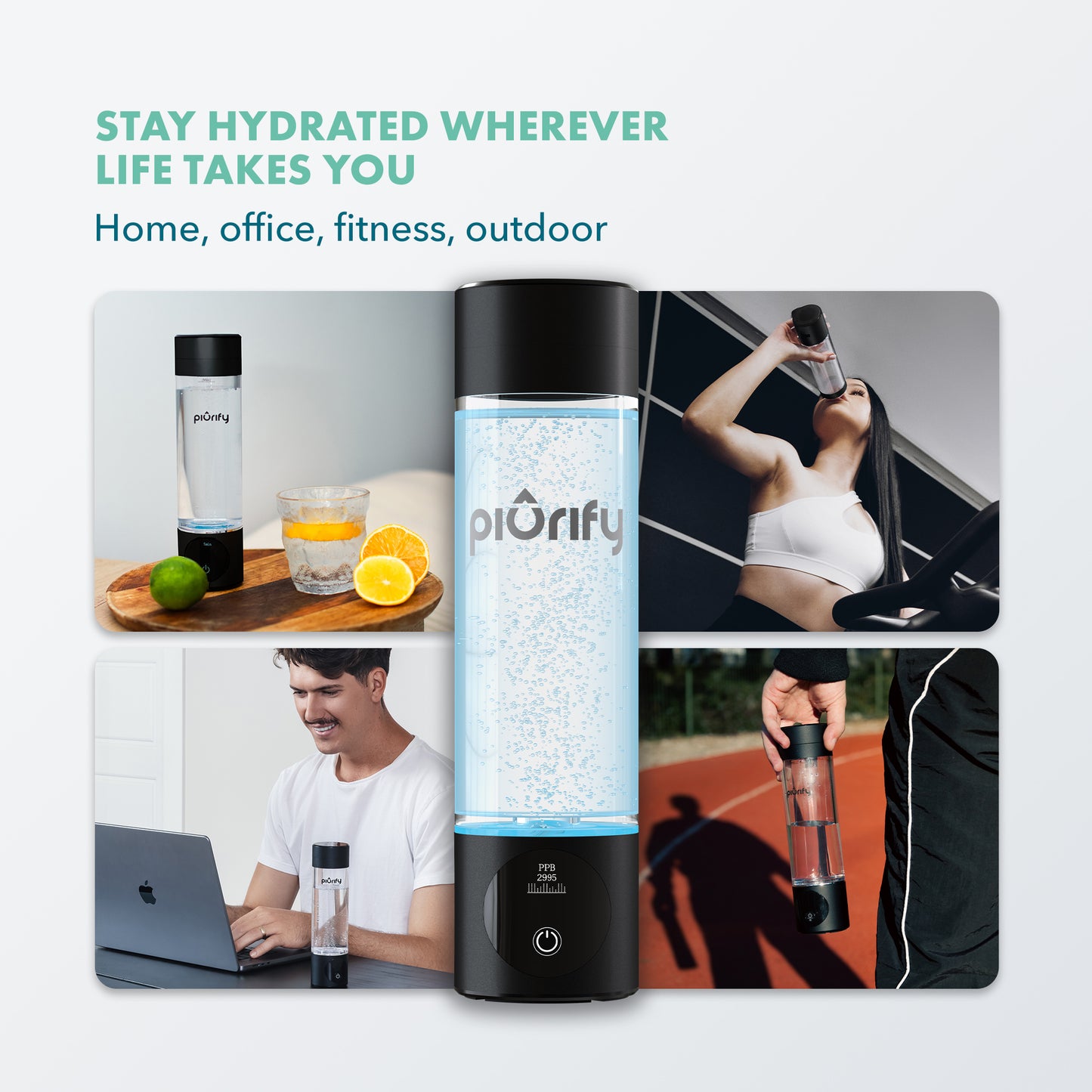 PIURIFY Hydrogenator® Bottle - Black